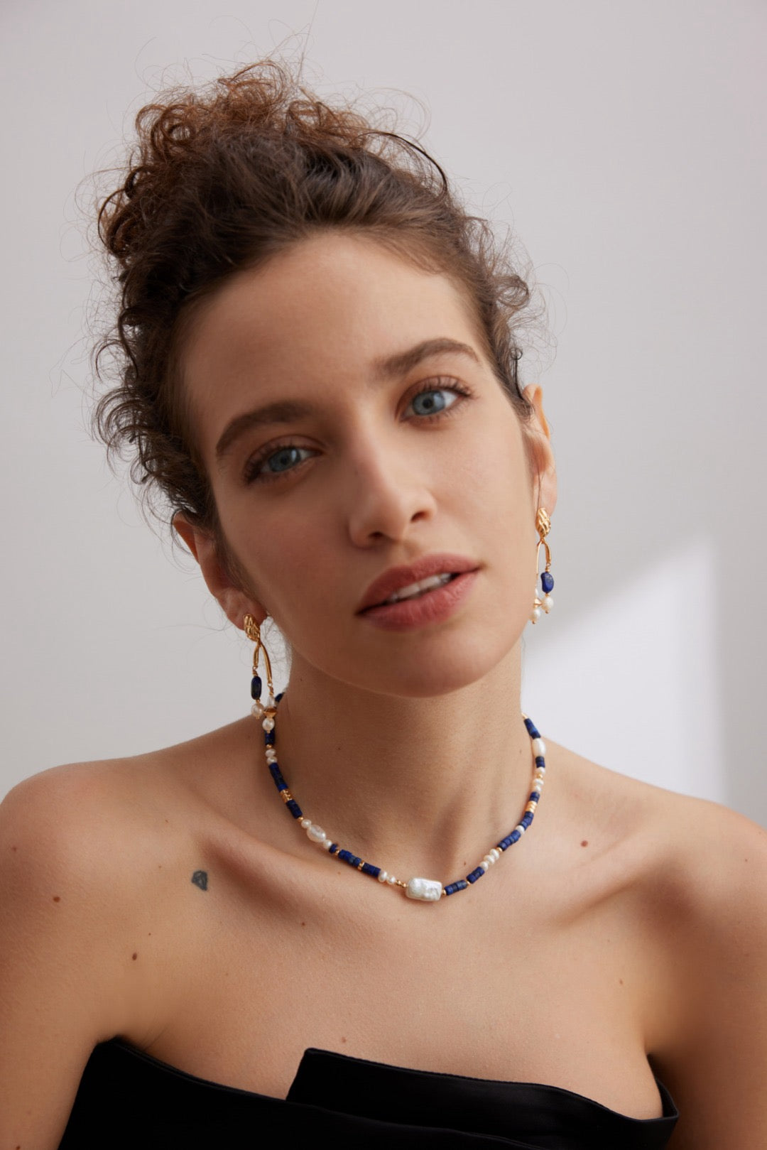 Lapis Lazuli & Freshwater Pearls Earrings