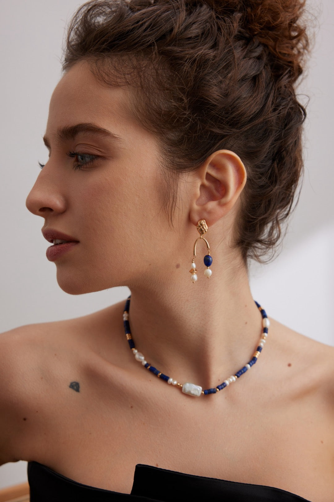 Lapis Lazuli & Freshwater Pearls Earrings