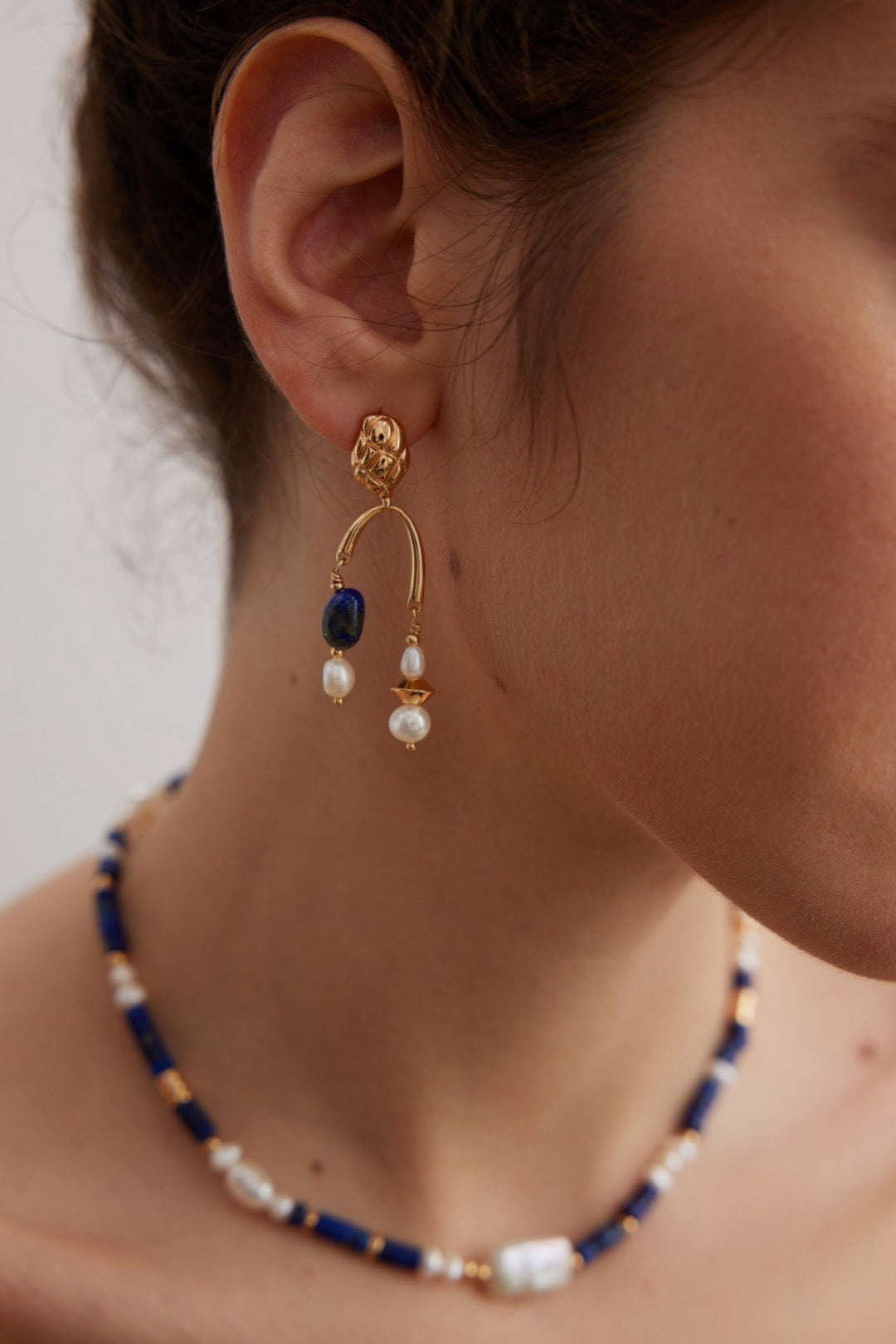 Lapis Lazuli & Freshwater Pearls Earrings
